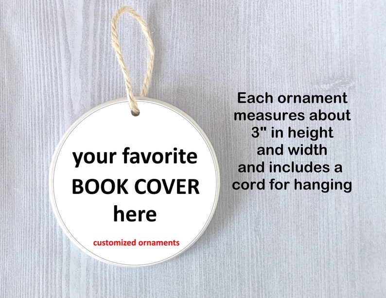 Book Cover Gift Ornament Favorite Customized Novels Literature Etsy