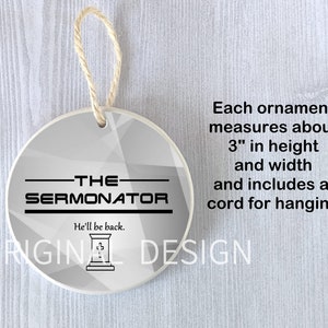 Funny Ornament Priest Pastor Sermon Sermonator Minister Cleric Preacher Rector Vicar Parson Clergy Church Gift Present Thank You Holiday image 2