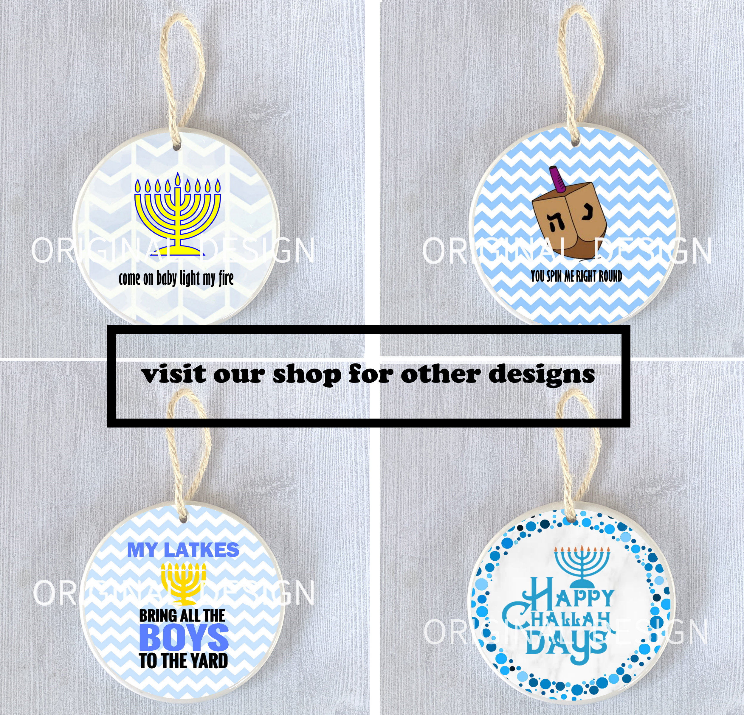 Funny Jewish Ornaments Happy Challah Days Chanukah Hanukkah Etsy