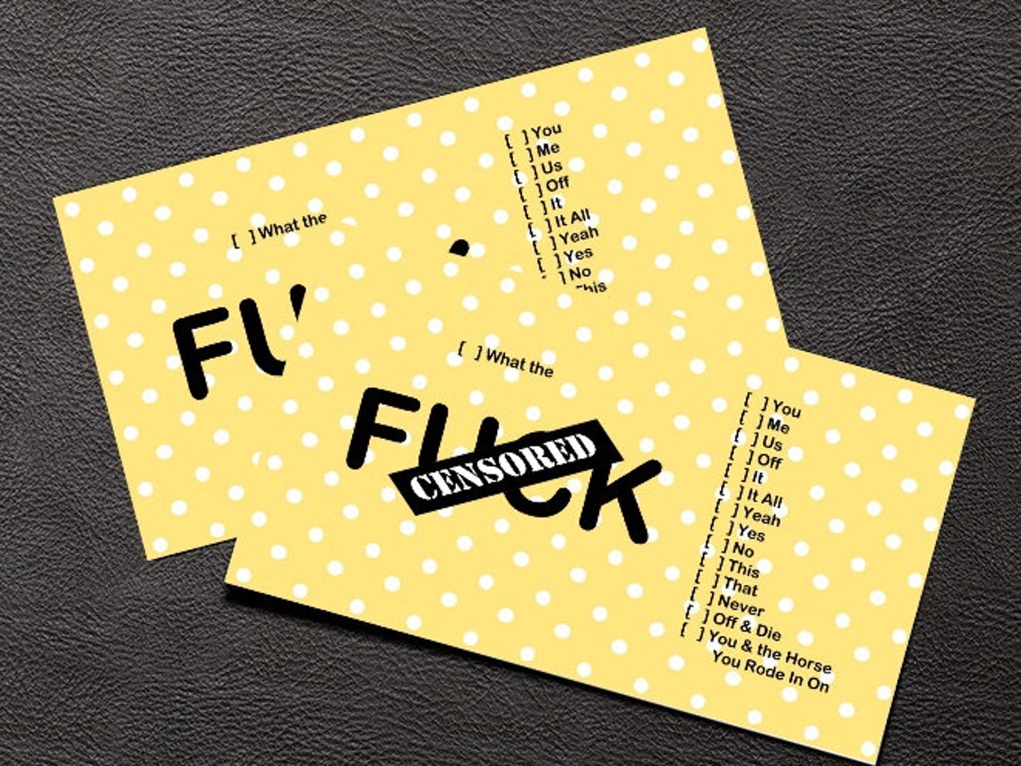 Funny Adult F Word Calling Cards Curse Word Card For Adults Etsy Sweden