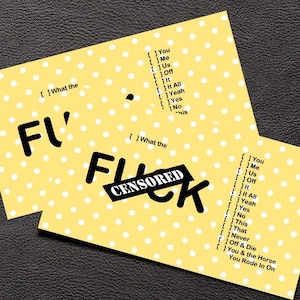 Funny Adult F Word Calling Cards Curse Word Card for Adults Only Funny Office Gift Funny Swap Gift Adult Gift for Adult Stocking Stuffer