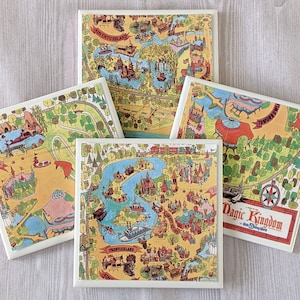 Sous-bocks de carte du parc à thème Magnets des vacances de la Floride sous-bocks Carte du parc à thème d'Orlando sous-verres en mosaïque
