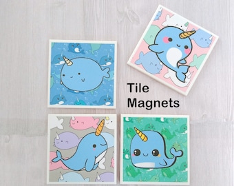 Narwhal Magnete Narwal Fliesenmagnete Regenbogen Narwal Geschenk Niedlicher Narwal Kawaii Wal Niedlicher Wal Bunter Narwal Lustiges Geschenk Einhorn Wal