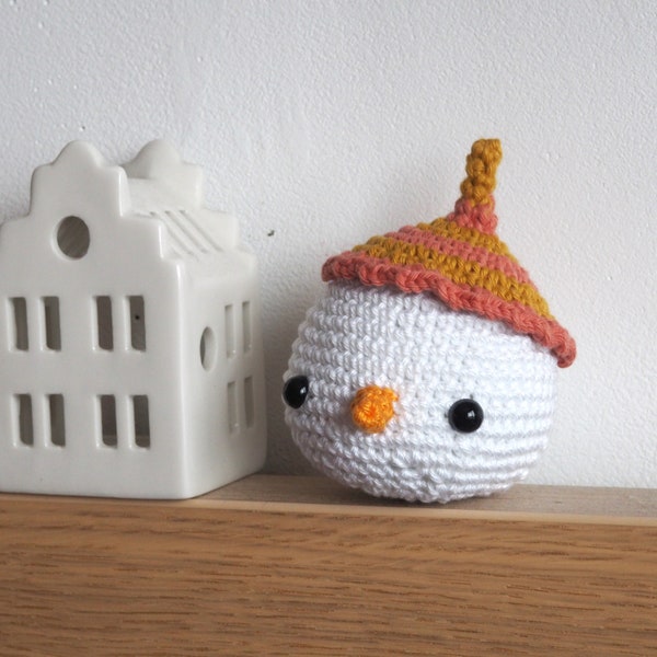 Boulette le bonhomme de neige en crochet décoration de Noël