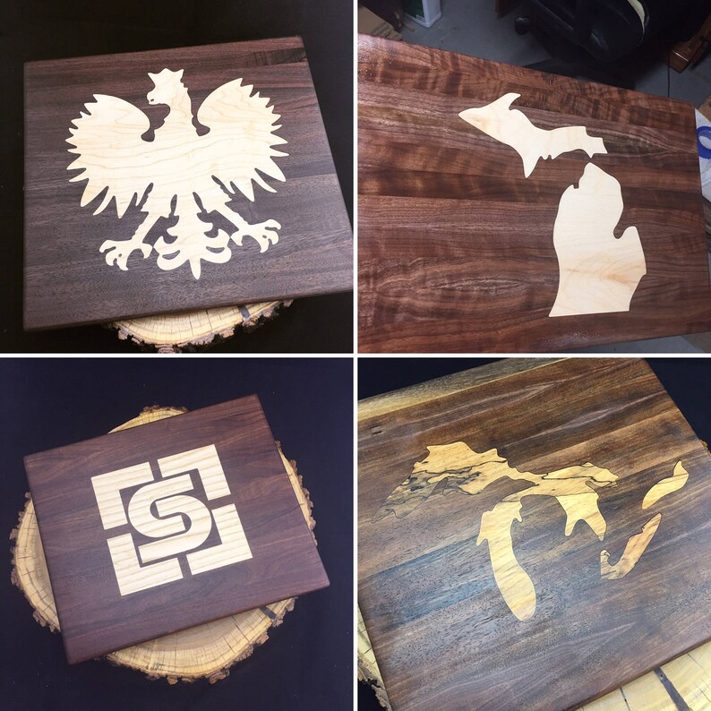 11 x 13 Bespoke Custom Cutting Board with your choice of Almost Any inlay