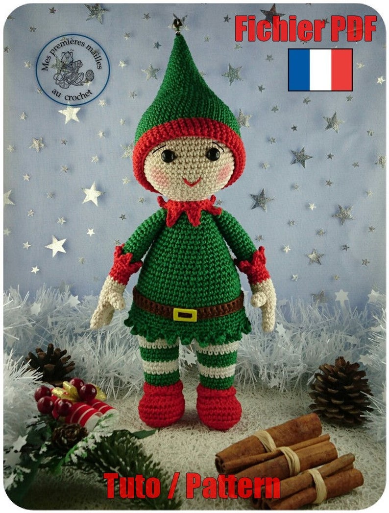 Pattern / Tuto Elliott le lutin de Noël | Etsy