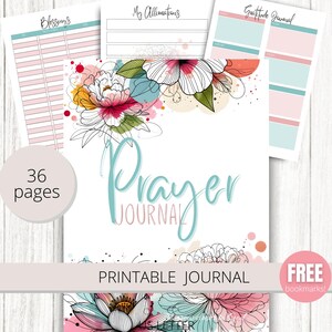 Prayer Journal Kit for Faithful Reflection, Guided Prayer, Christian Printables, Daily Devotion Spiritual Growth FREE coordinating bookmarks