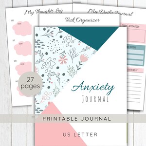 Anxiety Journal | Printable Journal for Easing Anxiety | A Guided Anxiety Journal  | A Mental Health Journal  | Mood tracker | Mood tracker