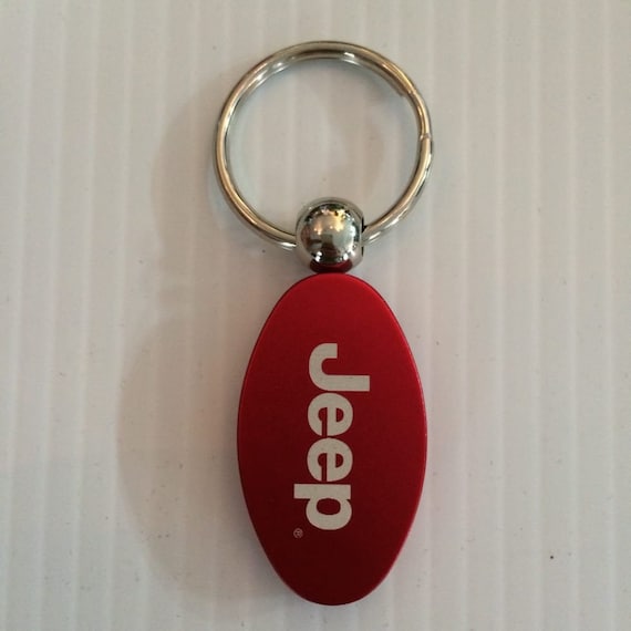 Jeep Green Teardrop Key Fob Authentic Logo Key Chain Key Ring Keychain Lanyard 