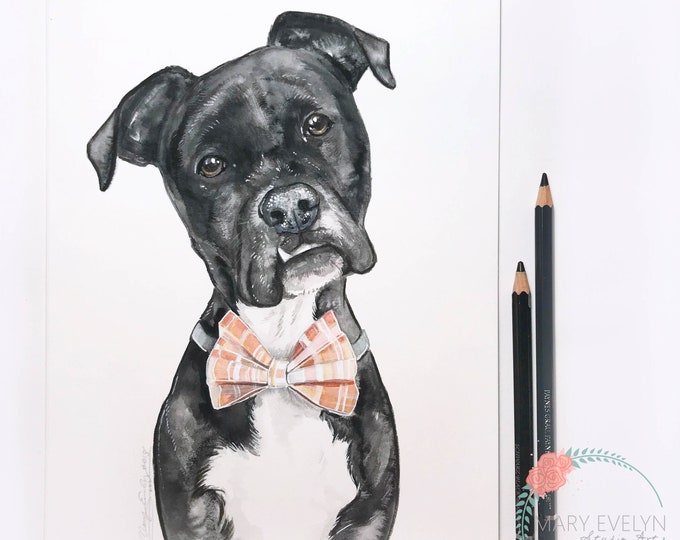 Featured listing image: Custom Watercolor Pet Portrait