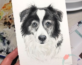5"x 7" Original Custom Watercolor Pet Portrait (White Background)