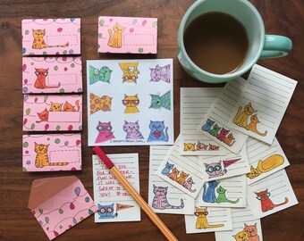 Tiny Cat Stationery with Stickers