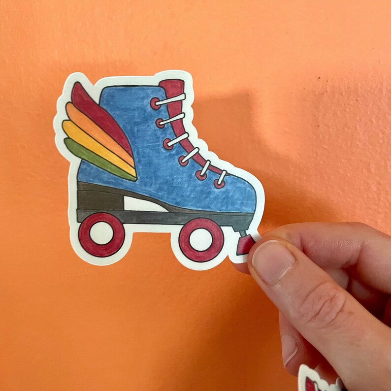 two Roller Skate vinyl stickers 2x3 inches image 1