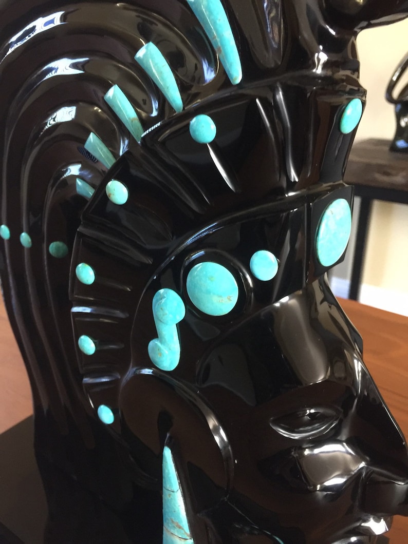 Mayan Obsidian Sculpture Etsy