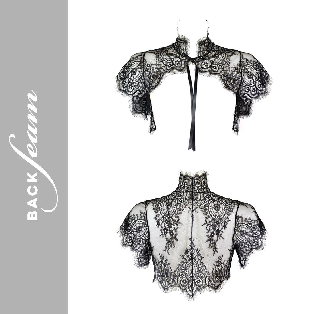 Black Lace Bolero Jacket by Backseam Etsy