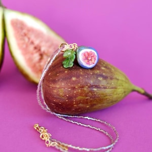 Fig fruit murano glass beaded necklace *silver* or *gold*