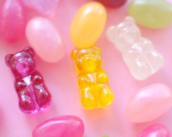 Gummy bear glass charms *NO HOOPS* for hoop earrings