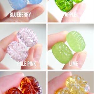 Murano Glass Candy Earrings, *GOLD-PLATED* Hoops image 4