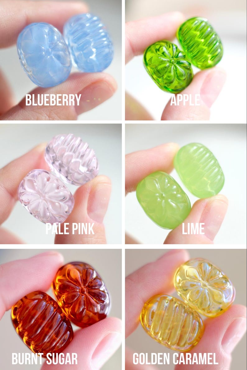 Murano Glass Candy Earrings, *GOLD-PLATED* Hoops image 4