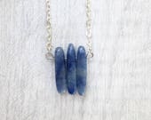 Sodalith - Edelstein-Kollier - blauen Stein Halskette - Boho-Kristall-Schmuck - Edelstein-Bar Halskette - Mütter-Tag-Geschenk-Idee