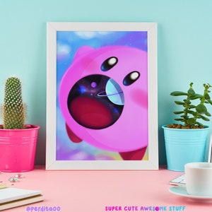 Colourful Puffball Art Print, Poster, Gaming Artwork, Unframed Wall Art, A6 A5 A4 A3 Print, Pop Culture Art, Illustration, Gift for Gamer