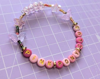 ピンクのポニーの友情ブレスレット、かわいい音楽チャーム、ポップ