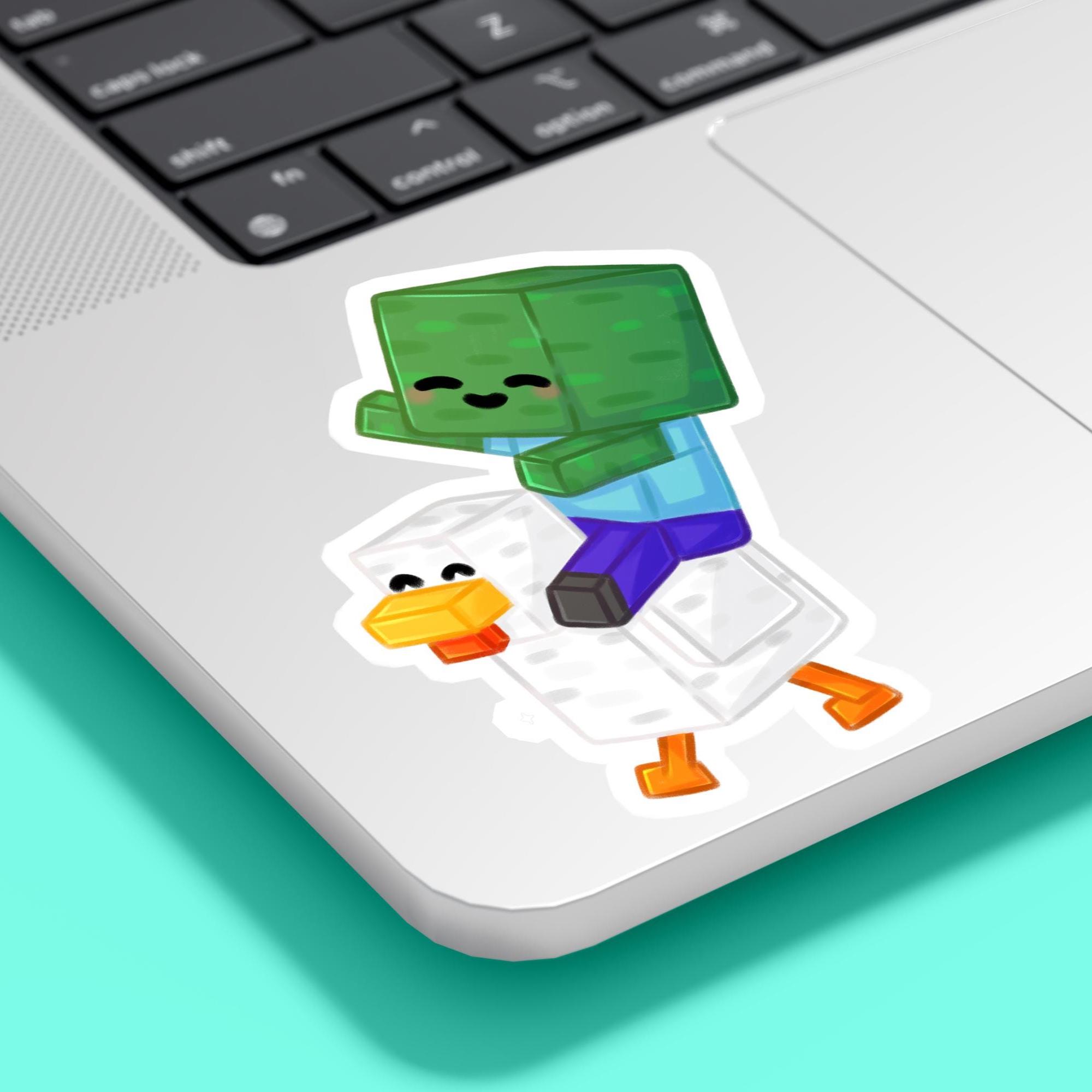 Chicken Jockey Sticker, Cute Gaming Sticker, Laptop Sticker, Phone ...