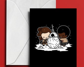 Do you want to build a Snowdroid Christmas Card - Greetings Card - Xmas Card - Cute SciFi Card - Geeky Christmas Card
