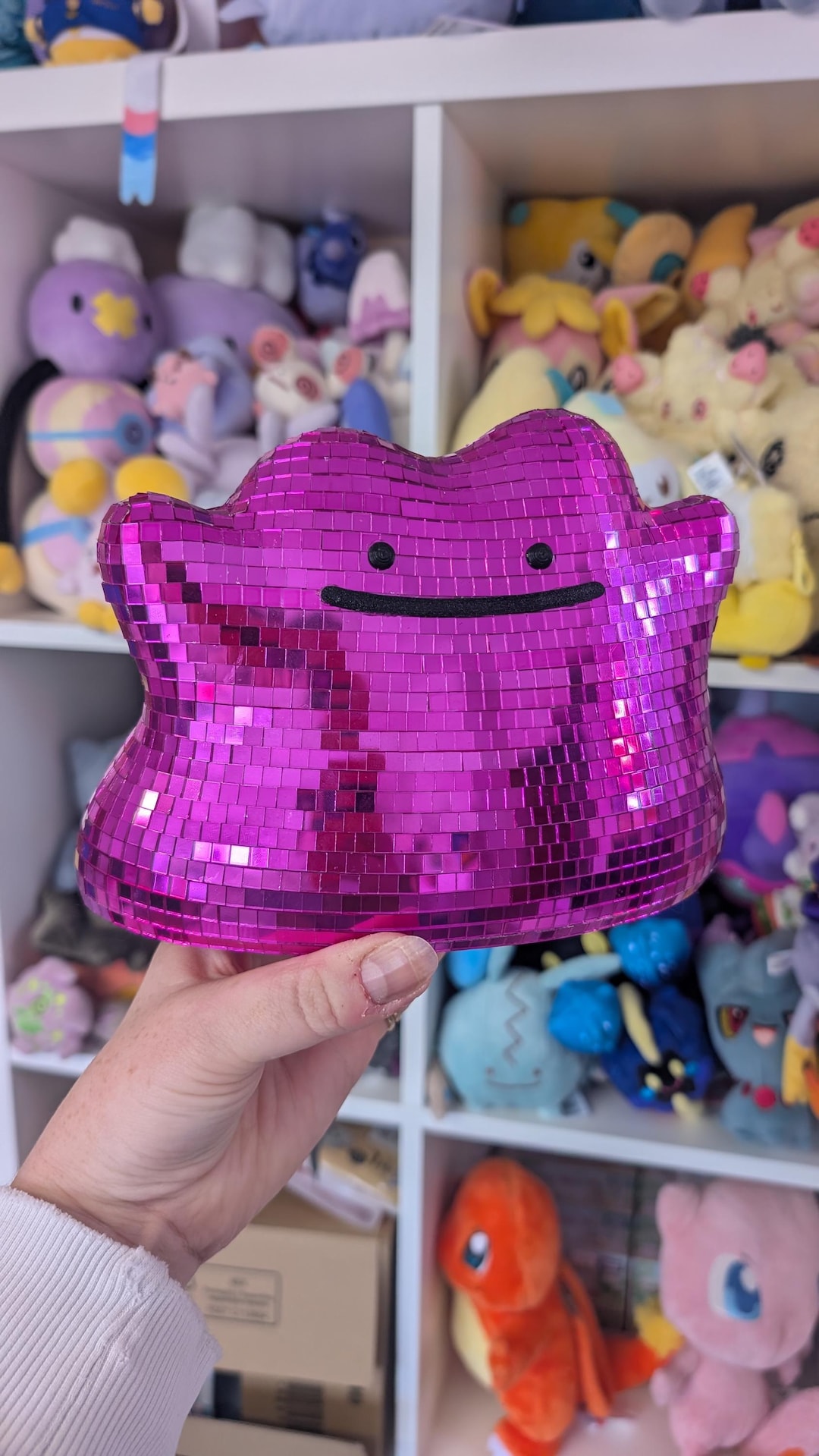 Pink Disco Monster, Disco Ball, Sculpture, Art, Mirror Tiles