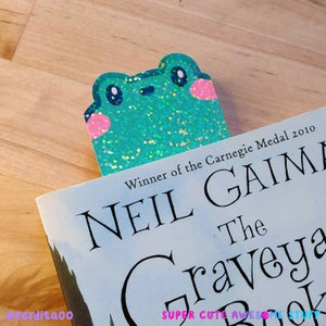 Super Cute Sparkly Frog Bookmark - Holographic Froggy Bookmark - Frogs - Cute Frog - Kawaii Frog