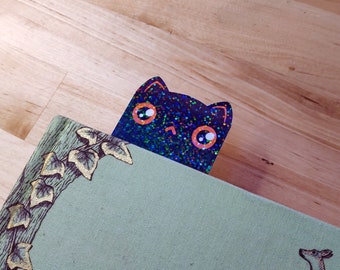 Black Cat Bookmark, Kitty Bookmark, Cat Bookmark, Halloween Accessories, Black Cat Gifts, Witchcore, Witchy Bookmark, Witchy Gifts, Cat Gift