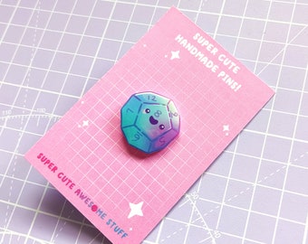 D12 Dice Pin, Handmade Pins, Pin Badges UK, Roleplaying Pin Badge, RPG Gifts, Dungeons Art, D12 Dice Art, Cute Pin, Dungeon Master Gifts