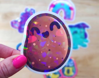 Sparkly Potato Sticker, Cute Potato, Kawaii Potato, Laptop Stickers, Kawaii Food Stickers, Potato Gift, Holographic Sticker, Cute Stickers