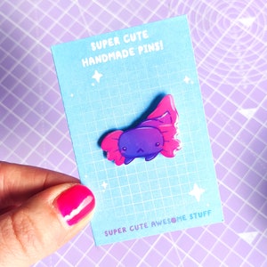 Grumpy Axolotl Pin, Handmade Pins, Axolotl Pin Badge, Axolotl Gifts, Axolotl Art, Cute Axolotl, Cute Pin, Salamander, Exotic Animals