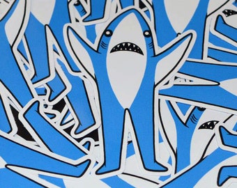 Naklejka Lewy Rekin - 3-calowa wycinana naklejka - Superbowl Shark - Naklejki na laptopa - Naklejka na telefon - Naklejka Rekin - Naklejka na zwierzę