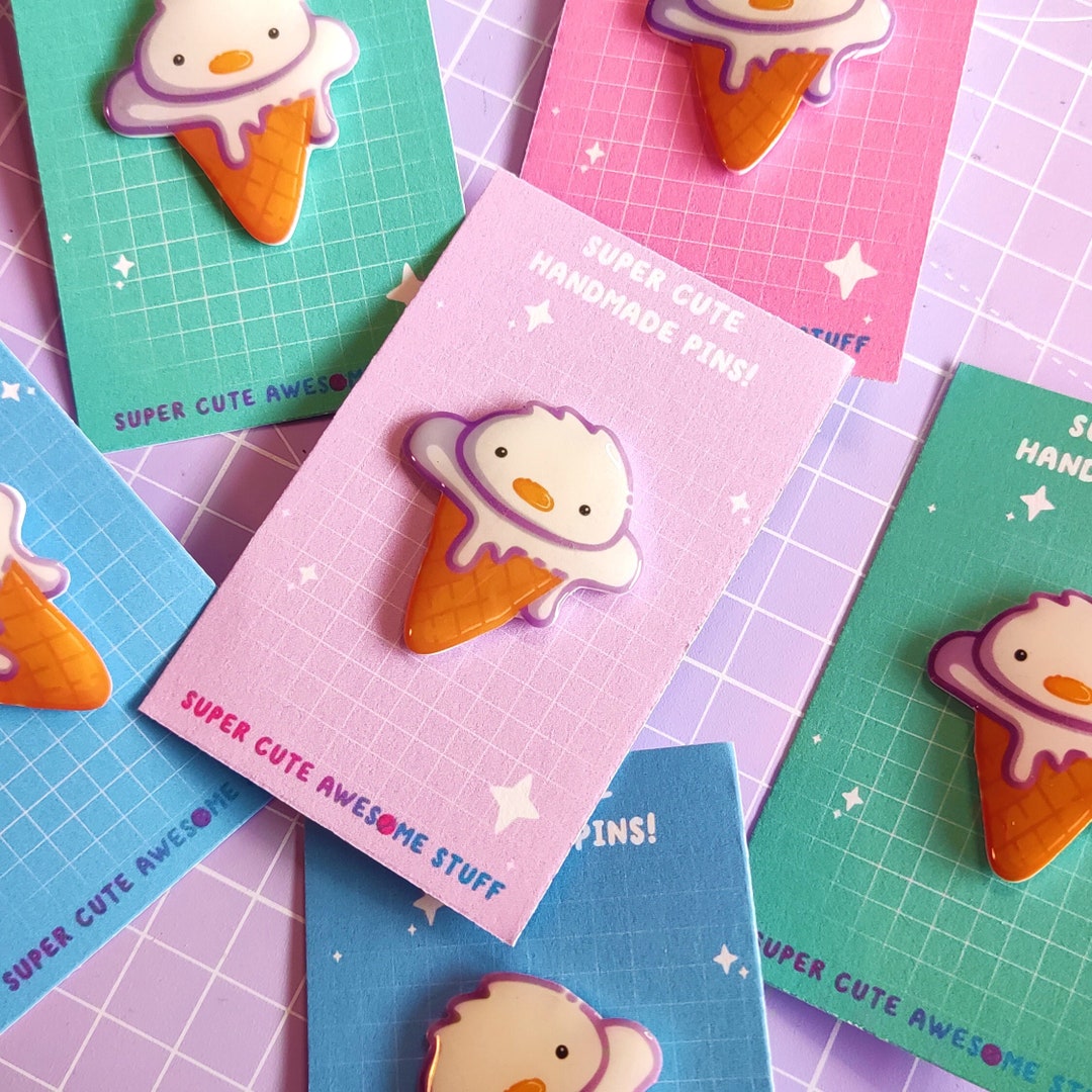 Cute Duck Pin, Handmade Pins, Pin Badges UK, Gaming Pin Badge, Duck