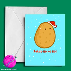 Carte De Noël Avec Des Pommes De Terre, Plats De Noël, Nourriture De Noël, Nourriture Mignonne, Cadeaux Pommes De Terre, Art Mignon De Pommes De Terre, Nourriture Kawaii, Jolies Cartes De Noël