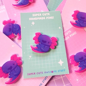Axolotl Pin, Handmade Pins, Pin Badges UK, Axolotl Pin Badge, Axolotl Gifts, Axolotl Art, Cute Axolotl, Cute Pin, Salamander, Exotic Animals