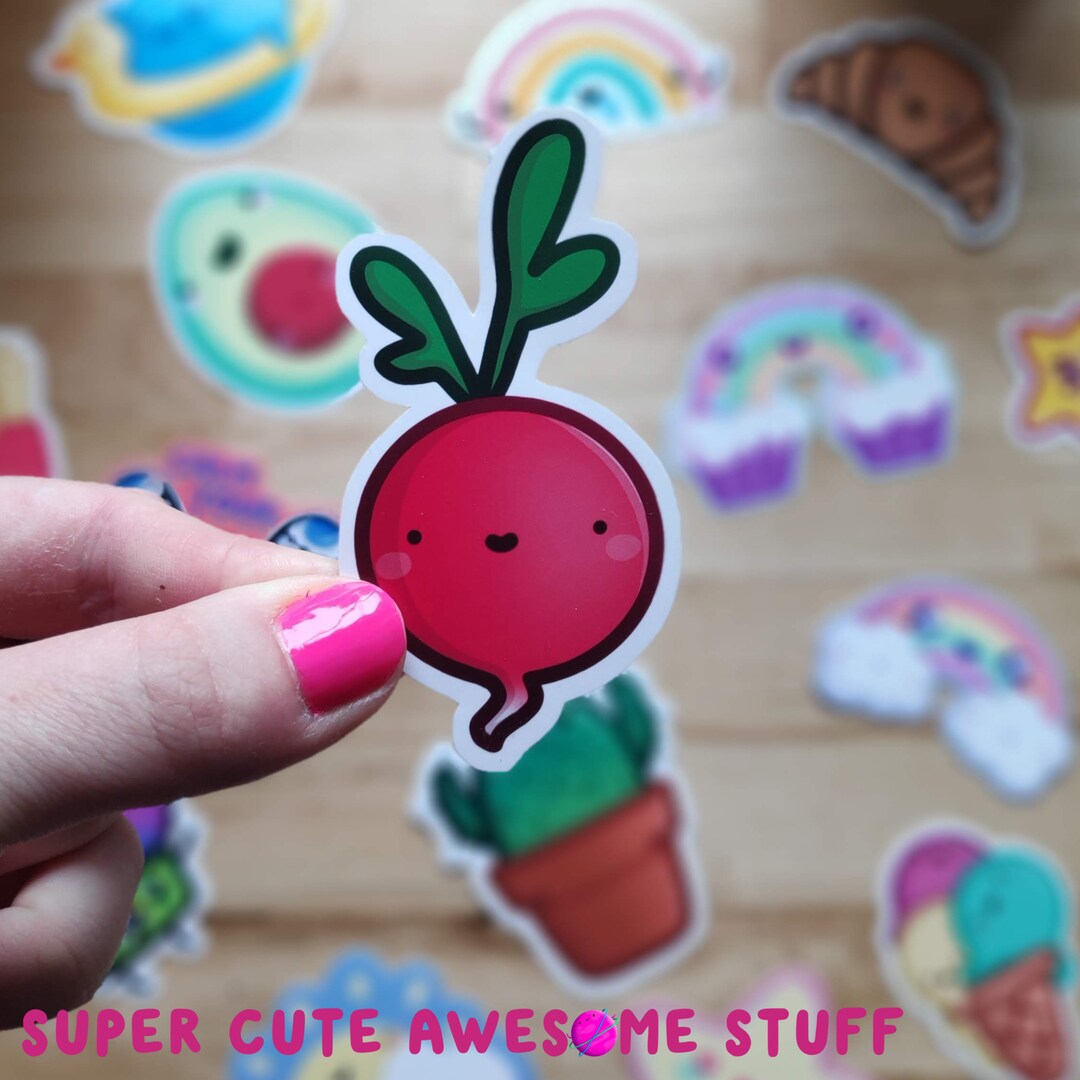 Radish Sticker, Vegetable Sticker, Cute Radish Sticker, Laptop Stickers ...
