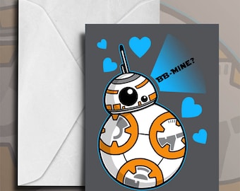 BB MINE - Sci Fi Valentine's Day Card - Geeky Valentine - Cute Valentine's Day Card - Cute Geeky Greeting Card - Funny Valentine