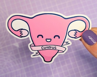Cuterus Sticker, Laptop Stickers, Phone Stickers, Girl Power, Feminist Art, Feminism Sticker, Girl Power Sticker, Body Positive Art