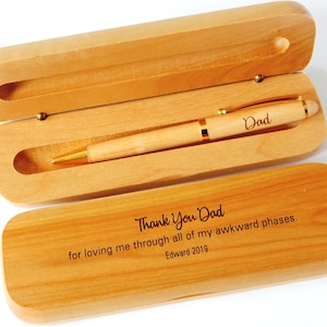 Thank You Gift for Dad from Daughter - Son - Personalized Wooden Pen - Christmas Gifts - Engraved Fathers Day Gift