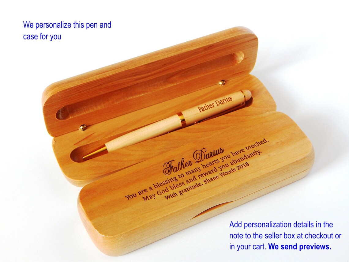 Personalized Wood Pen Gift Set: Engraved Religious Leader Appreciation ...