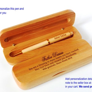 Personalized Wood Pen Gift Set: Engraved Religious Leader Appreciation