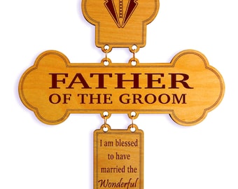 Father of the Groom Gift from Bride - Mother in Law Wedding Gifts - Personalized Parents Cross