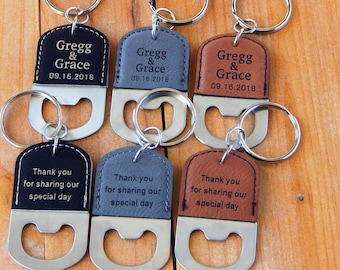 Bulk Wedding Favors - Bottle Opener Favor - Personalized Gift for Guests - Bridal Shower Gifts - Thank you Key chains
