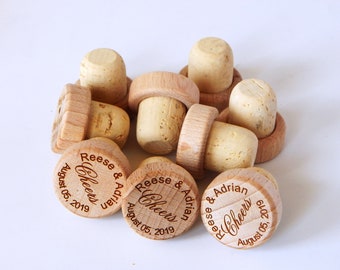 Personalized Bulk Wine Stoppers - Engraved Cork Stopper Wedding Party Favor