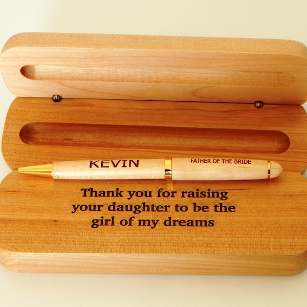 Father of the Bride Gift from Groom - Personalized Wedding Wood Pen - Father In Law Gift