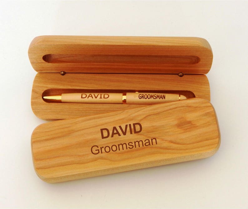 Wedding Gifts for Groomsmen Best Man Gift Personalized Pens Engraved Wood Pen Set Set of 5, 6, 7 PB image 1
