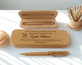 Personalized Travel Agent Wood Pen: Engraved Vacation Planner Gift